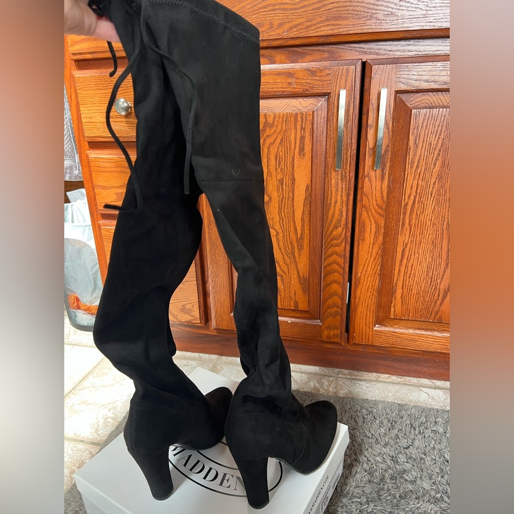 NWT - STEVE MADDEN Over the Knee Tie Back Boots